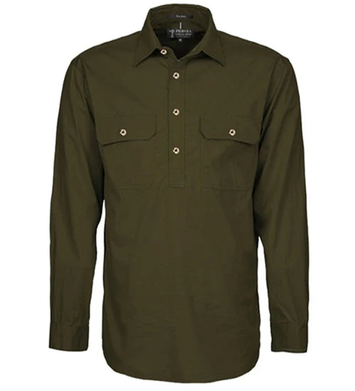 Mens Half Button - Pilbara Work Shirts