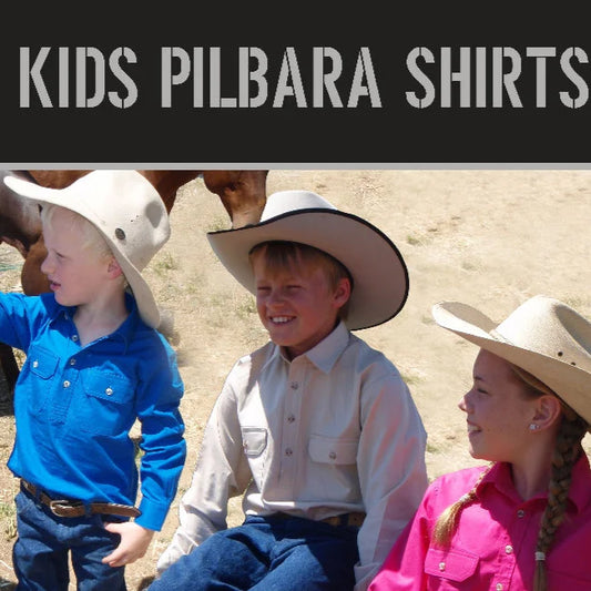 Kids Half Button Pilbara Work Shirt