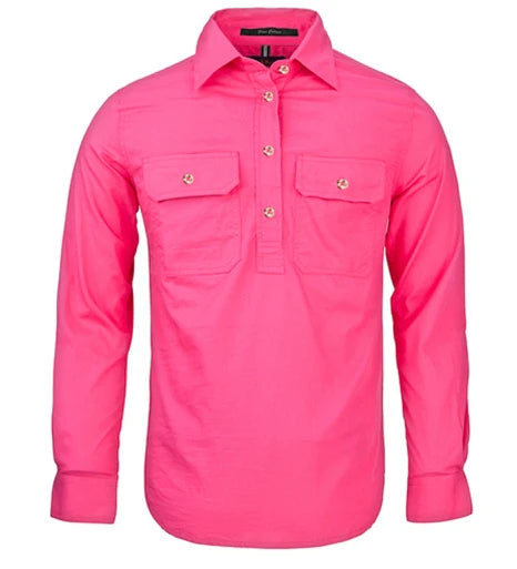 Ladies Half Button - Pilbara Work Shirts