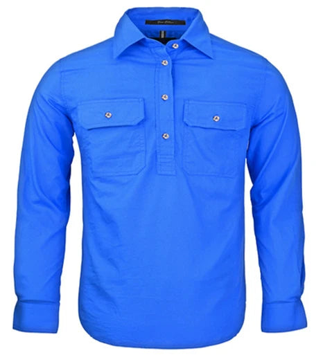 Kids Half Button Pilbara Work Shirt